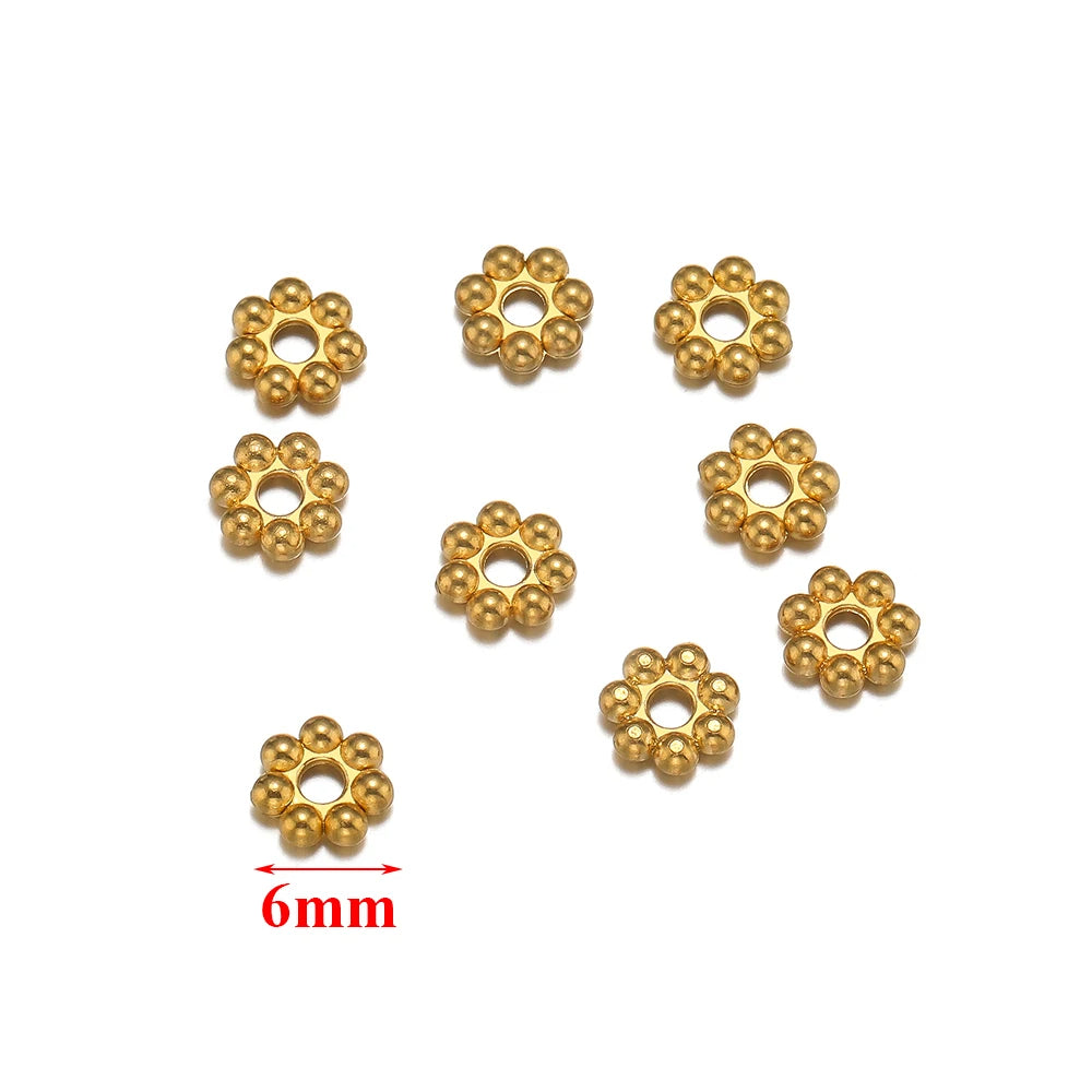 PERLINE DISTANZIATRICI A FORMA DI FIORE IN ACCIAIO