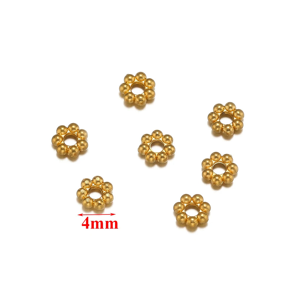 PERLINE DISTANZIATRICI A FORMA DI FIORE IN ACCIAIO