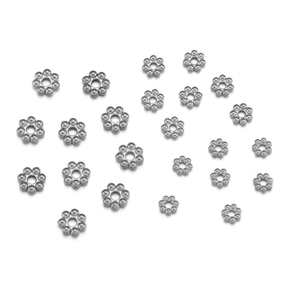 PERLINE DISTANZIATRICI A FORMA DI FIORE IN ACCIAIO