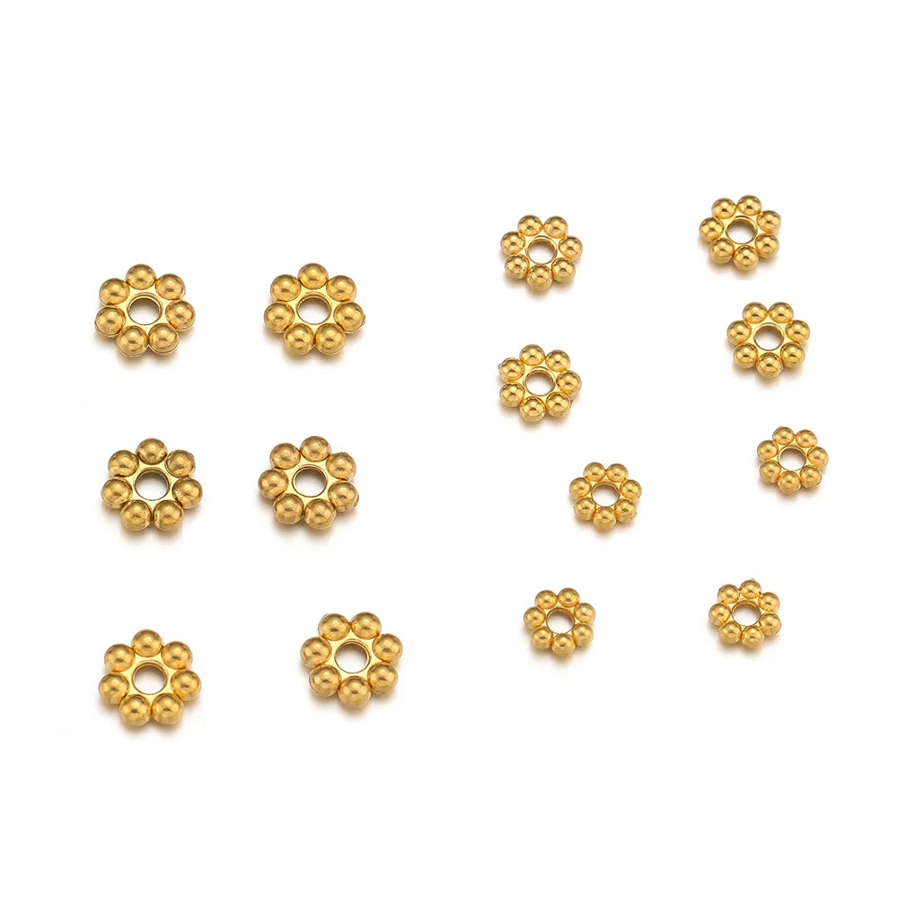 PERLINE DISTANZIATRICI A FORMA DI FIORE IN ACCIAIO