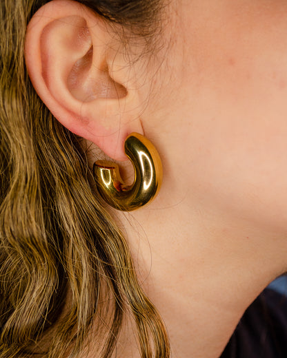 ORECCHINI LUNA DORATA 30 mm
