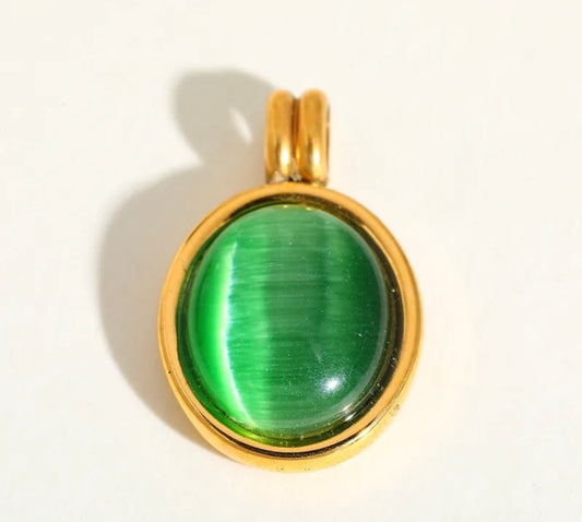 CIONDOLO OCCHIO DI GATTO VERDE