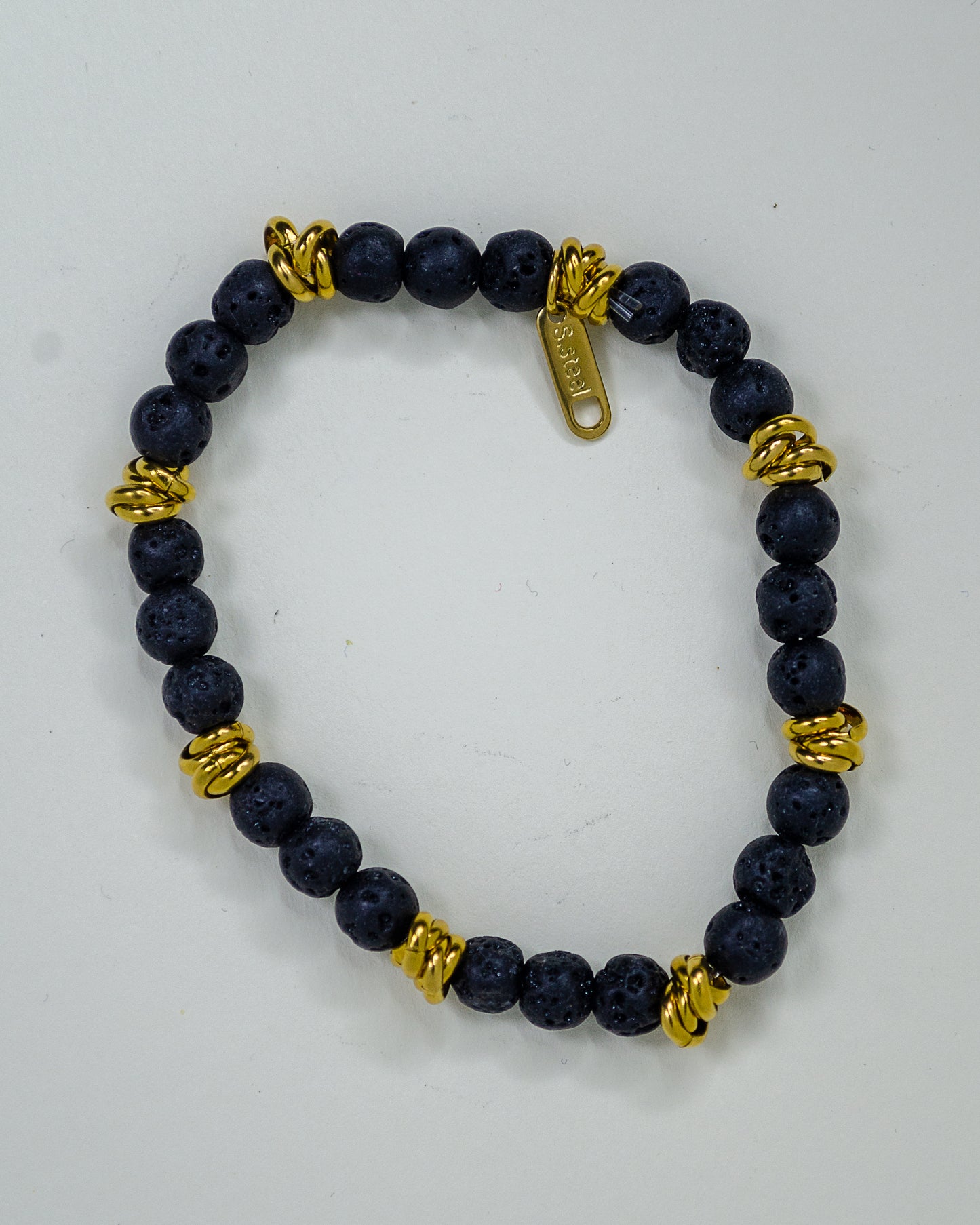 BRACCIALE PIETRA LAVICA E NODINI