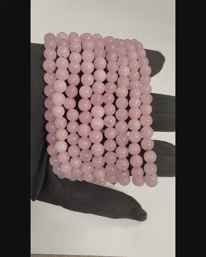 Bracciale Quarzo Rosa 6mm