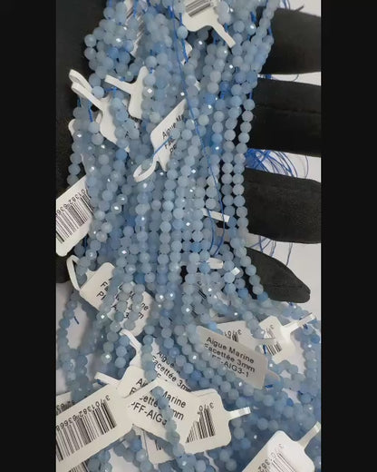 BRACCIALE ACQUAMARINA SFACCETTATA 3 mm